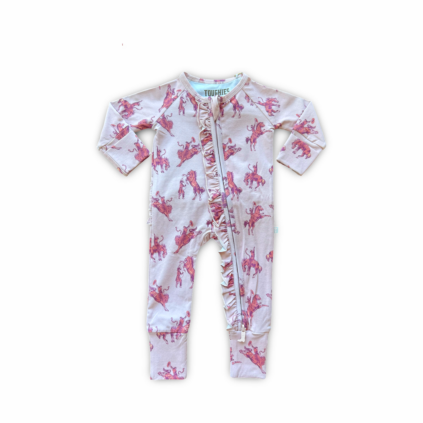 Bubblegum Pink Broncs Convertible Ruffle One-piece
