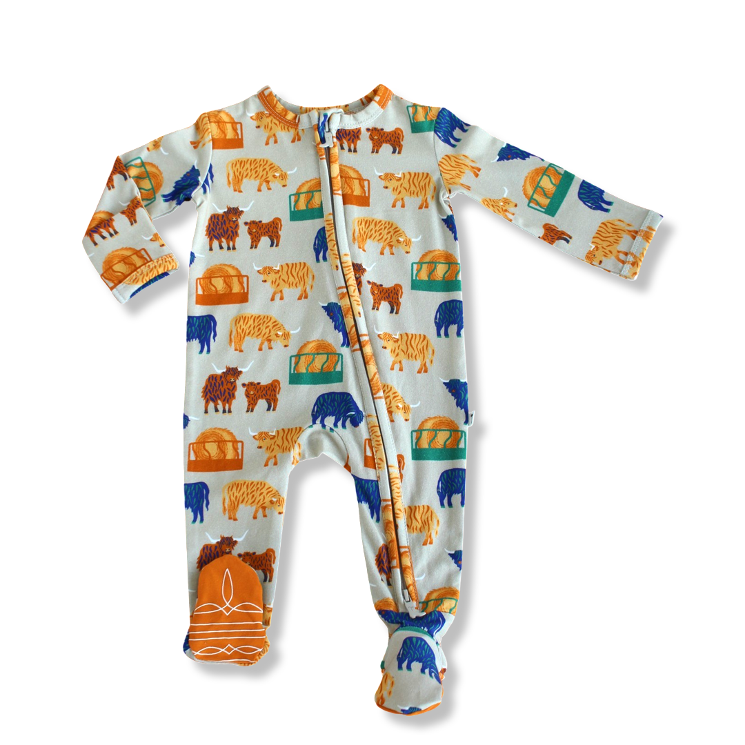 Highlander Cows Footie Pajamas