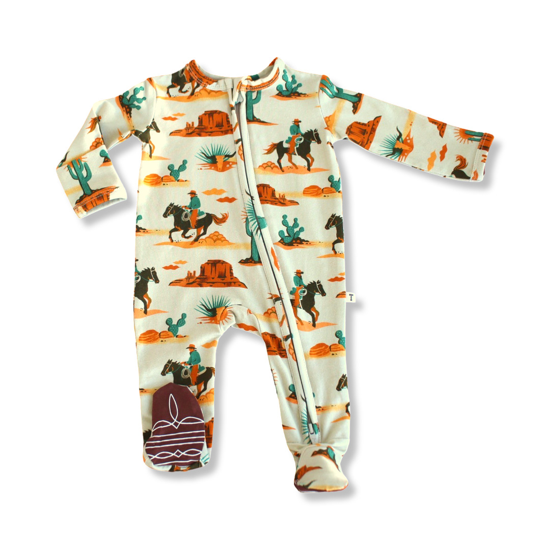 Southwest Cowboy Baby Footie Pajamas