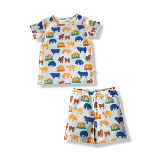 Highlander Cows Toddler Short Sleeve + Shorts 2PC Set