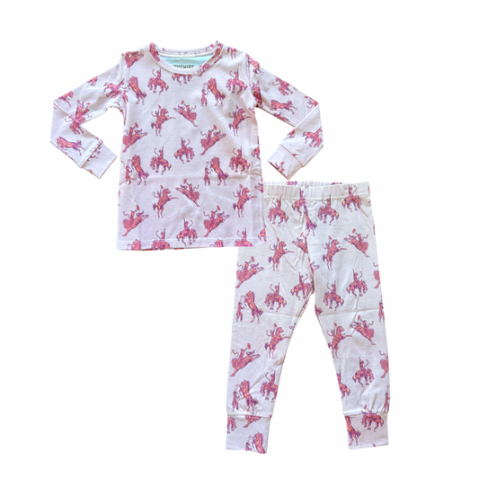 Bubblegum Pink Broncs Pajamas 2PC Set