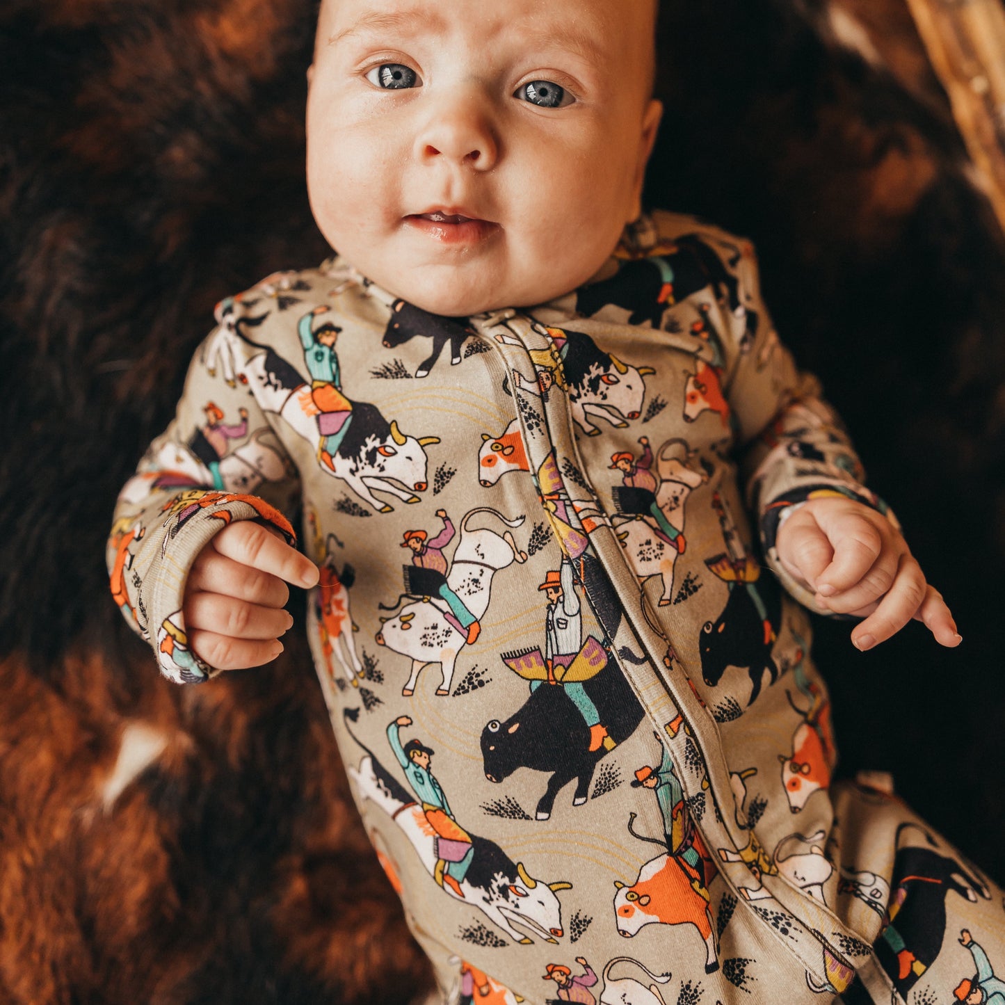 Bull Rider Baby Footie Pajamas