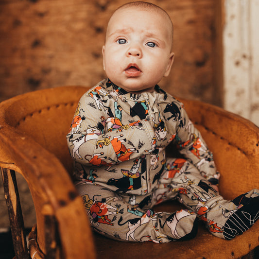 Bull Rider Baby Footie Pajamas