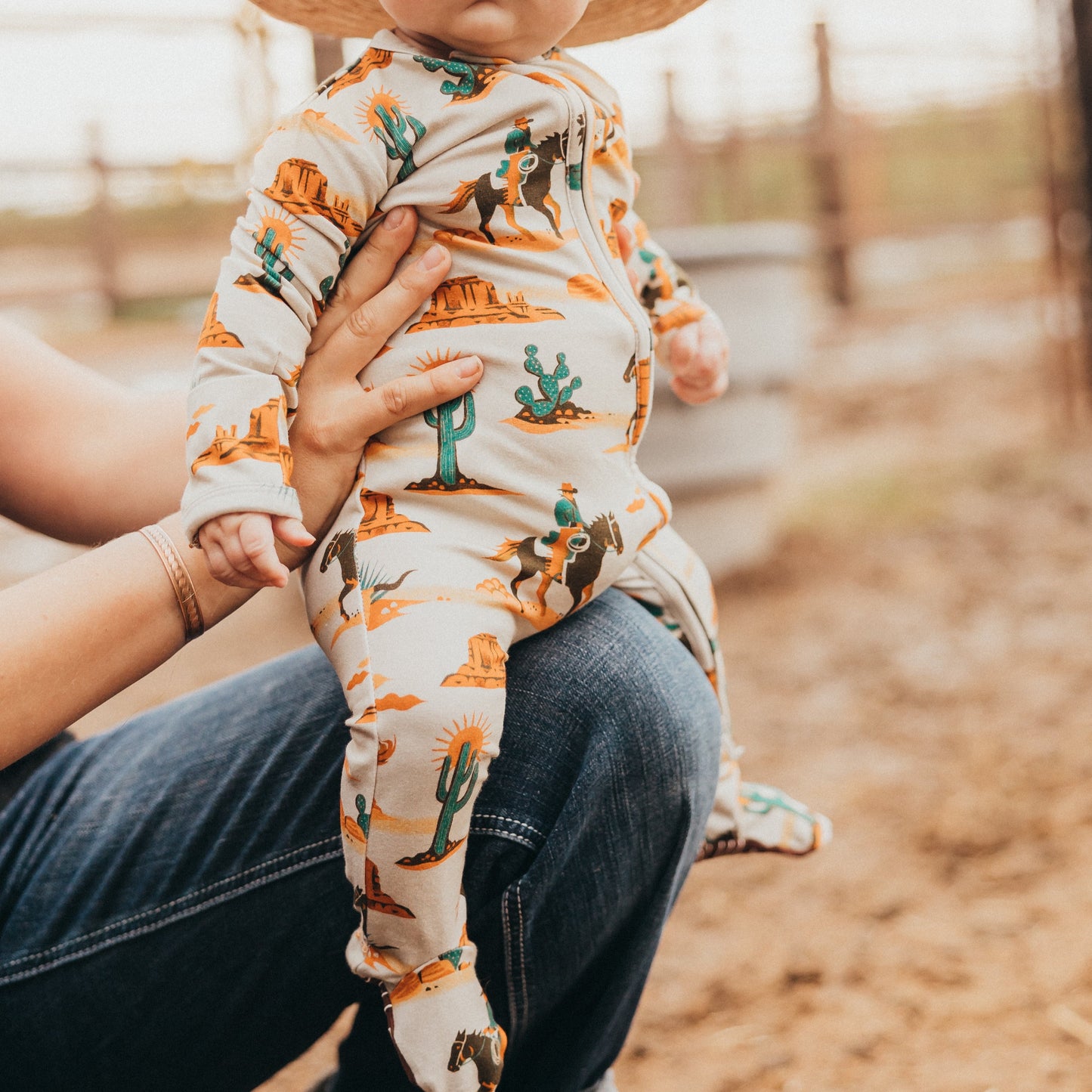 Southwest Cowboy Baby Footie Pajamas